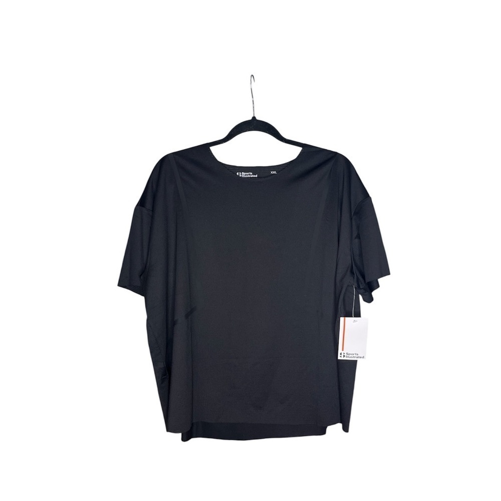 NWT Sports Illustrated Black Cropped Short Sleeve Tee Size 2X